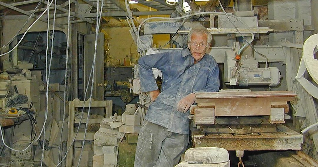 Tony Viney in his sculpture studio