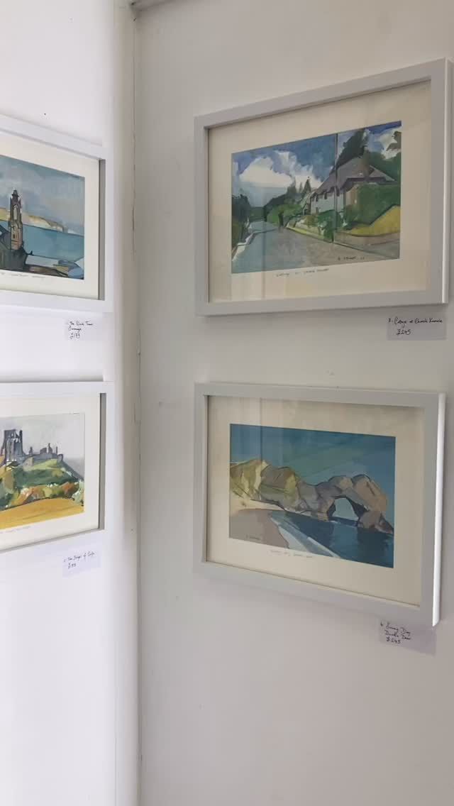 This weekend is the last chance to see Robert Amesbury Brooks’ fabulous exhibition of watercolours and oils of the Purbeck landscape . 11-4pm. Find us next to the steam railway in Corfe Castle .