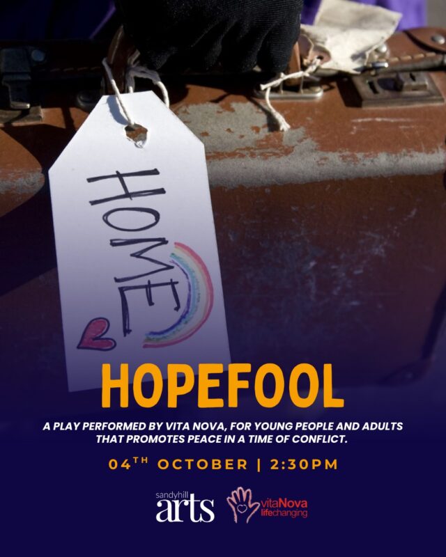 After some exciting events this weekend we are looking forward to what's on in the next few weeks ⭐⭐💫On the 4th October we have a very exciting set of guests from the Vita Nova (@vitanova_newlife ) charity - the drama group 'Celeste' (@celeste_vitanova) .  Celeste is made up of those in addiction recovery and people with English as a second language, including refugees and asylum seekers who have overcome real struggles.Hopefool is by local playwright Sharon Coyne and is a play for young people and adults that promotes peace in a time of conflict. For young people especially, witnessing the horror of war from around the world, can evoke a sense of hopelessness. Hopefool is about reminding people that we do have a voice and we can make a difference however small in promoting unity and love.This is a free event, with donations to the charity welcome.Book your place now - link in comments below 👇