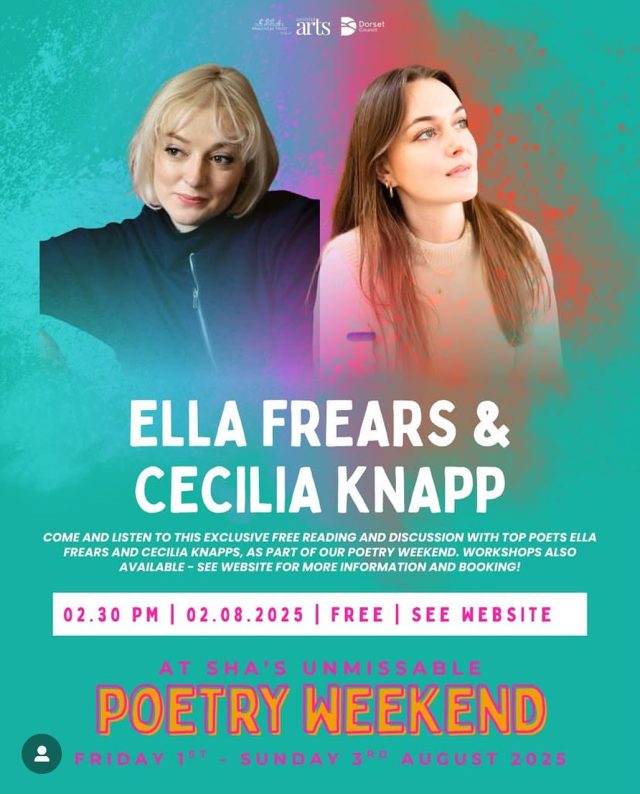 Do you come along to a reading and discussion with top poets Cecilia Knapp and Ella Frears followed by a workshop by Ella Frears? Get here by 2:30 for the free reading and 3.45 for the workshop 💨💛