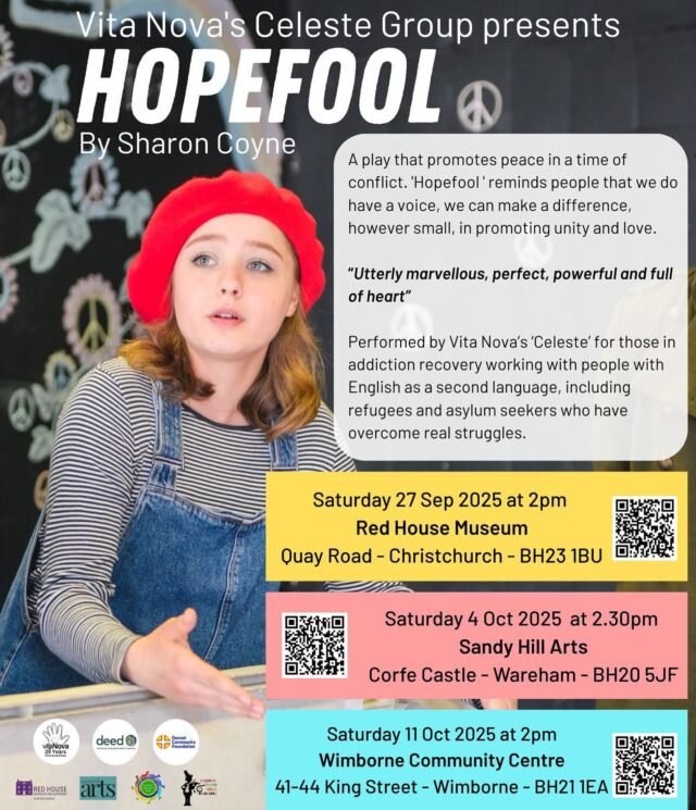 ☝️ Today at 2:30pm! ☝️Don’t miss this free performance today at Sandy Hill Arts from Vita Nova @vitanova_newlife ‘s group Celeste (@celeste_vitanova).Hope to see you there ✨#freeperformance #play #acting #theatre #whatsondorset #dorset #corfecastle #corfecastlevillage