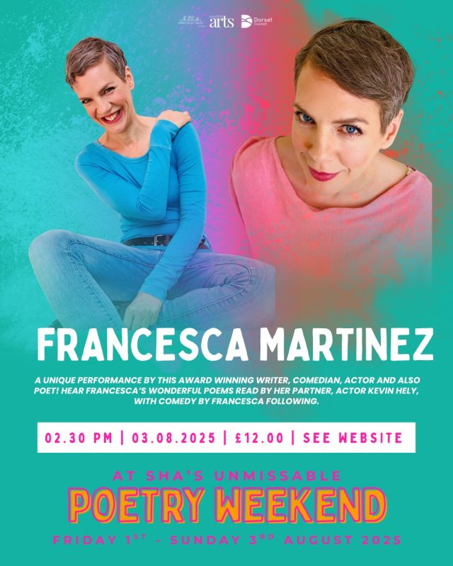 We cannot wait to welcome Francesca Martinez (@chessmarti ) to Sandy Hill arts this weekend with supporting act Rick Foot 😁⭐🎼This will be a unique performance by one of the UK’s best loved comedians. Many of you will know that Francesca is very funny but not so many will know that she also writes poetry. Come and listen to some of Francesca’s wonderful poems read by her partner, actor Kevin Hely.Then bask in the glory of a LIVE comedy performance in our magical marquee with the most marvellous Francesca!She will be supported by the brilliant Rick Foot – a maverick genius drole poet and double bassist – really quite unusual and very original.This is part of our weekend poetry festival with free readings, workshops, custom 'on the spot' poetry and bar and food available - check it out on our website 🤩📆 Sun 03.08.25 2:30pm
📍 Sandy Hill Arts, Corfe Castle
💷 £12.00 (tickets on website)#comedy #livecomedy #standupcomedy #standup #livemusic #livepoetry #poetryreading #corfecastle #purbeck #poetrylover #poetry #spokenword #spokenwordperformance #whatsonpurbeck
