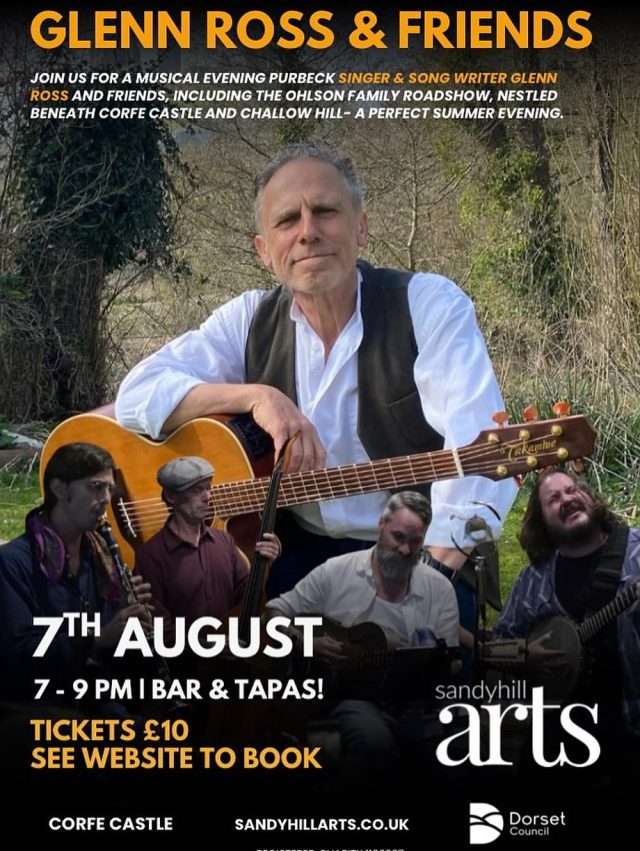 Sandy Hill Arts will be jumpin’ tonight as Glenn Ross and his musician friends from New Orleans take to the stage . Brilliant musicianship, joyful tunes - come along and have a dance or tap those toes . Tapas and bar . Tickets on the door or online @sandyhillarts.co.uk £10 . Not to be missed . A good time guaranteed . Find us over the steam railway bridge at Corfe Castle or along the track from Sandy Hill Lane.